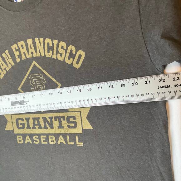 Genuine Merchandise Men Short Sleeve Tee, L,Gray,San Francisco Giants Basketball - Picture 4 of 8